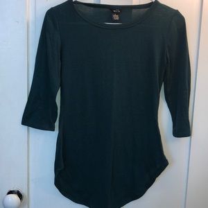 Teal/Hunter Green 3/4 Sleeve Top